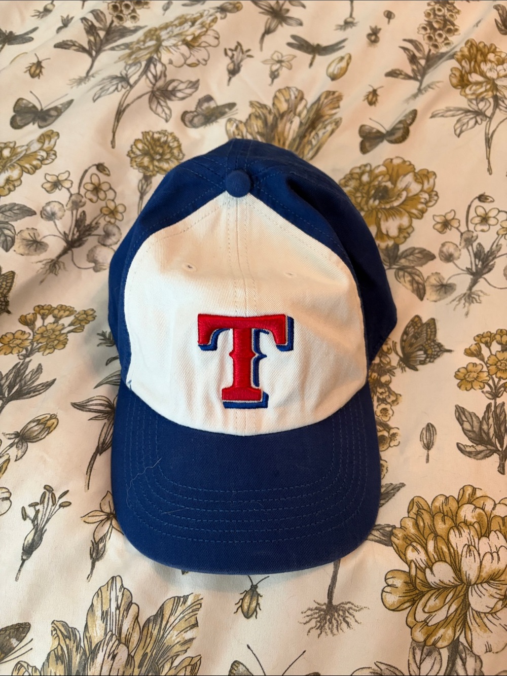 Texas rangers‎ Blue and White Baseball Cap with Red 'T' Logo